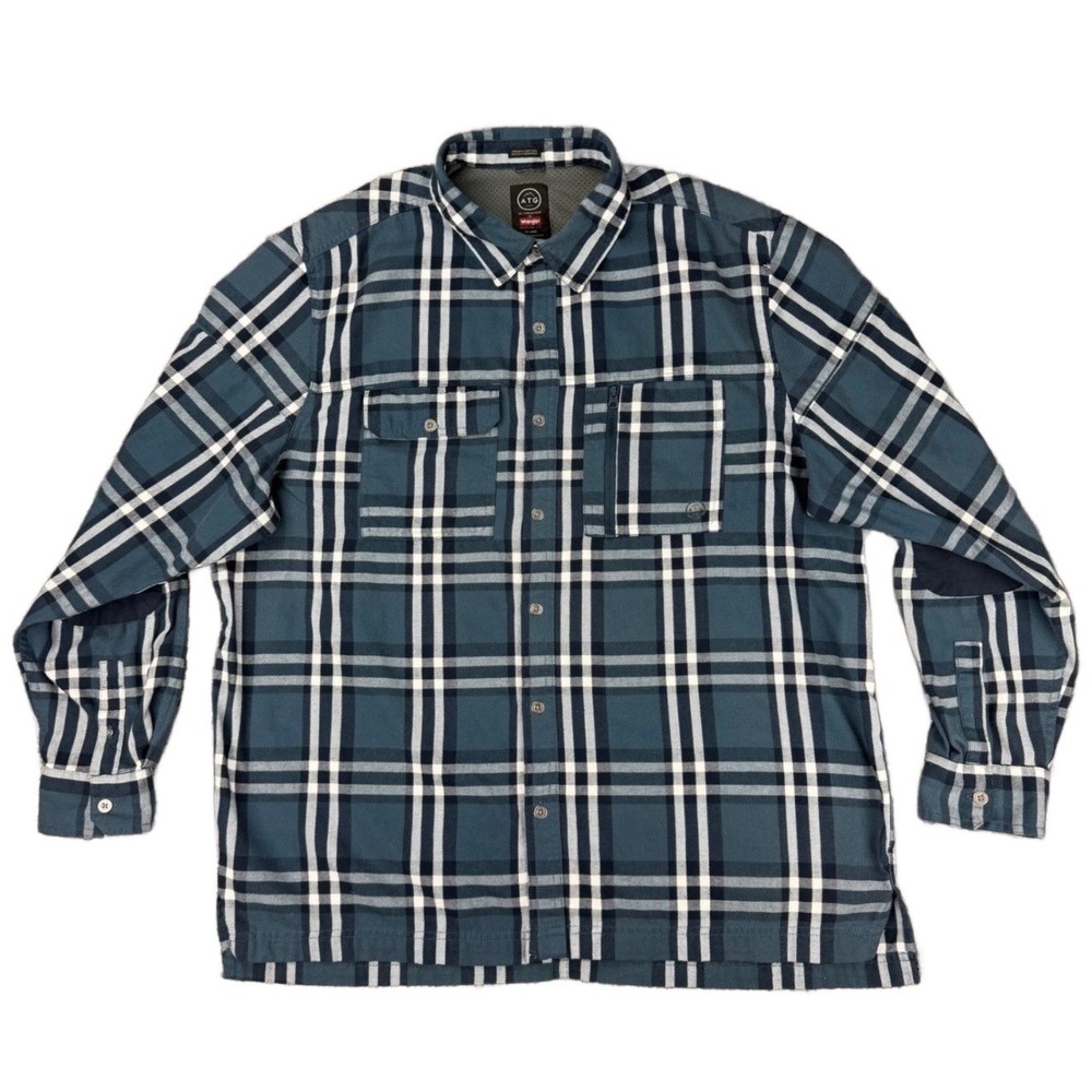 Wrangler‎ Men's XL ATG Plaid Flannel Shirt All Terrain Outdoor Hiking Trails